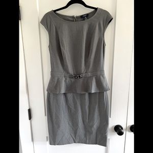 Chaps Peplum grey dress